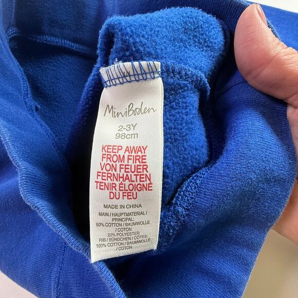 Mini Boden Boys Girls Soccer Ball Rainbow Sweatshirt Blue Size 2-3Y 98cm - Picture 5 of 6